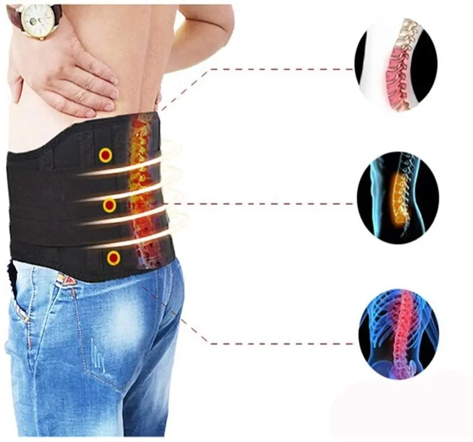 Adjustable Waist Tourmaline Lumbar Warmer Belt Self heating Magnetic Therapy Back Support Band Brace Massage Care Girdle