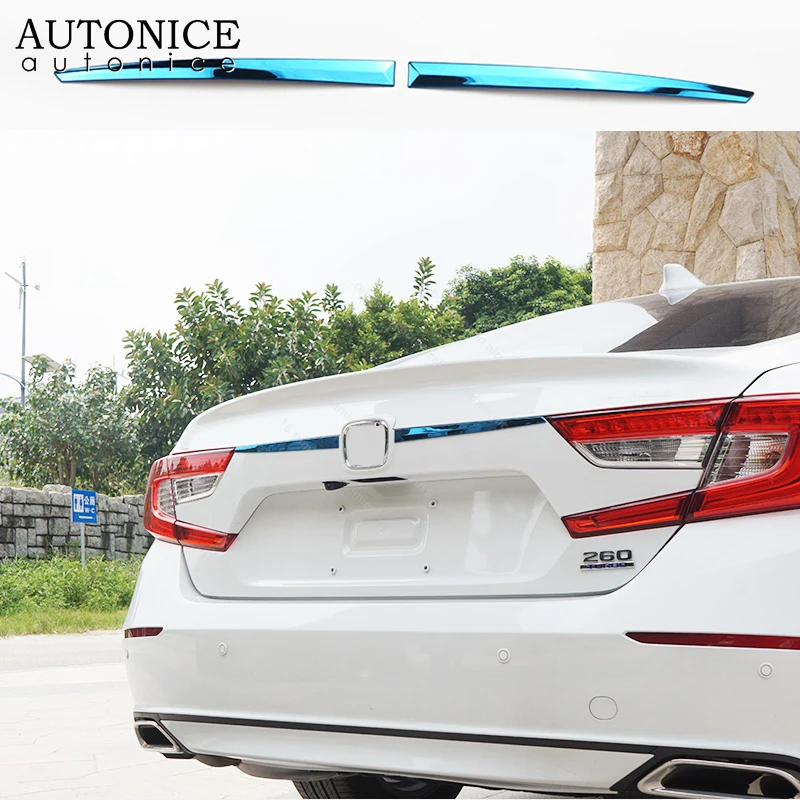 2pcs stainless steel Rear Trunk Lid Cover Tailgate Trim Molding Fit For Honda Accord 2018