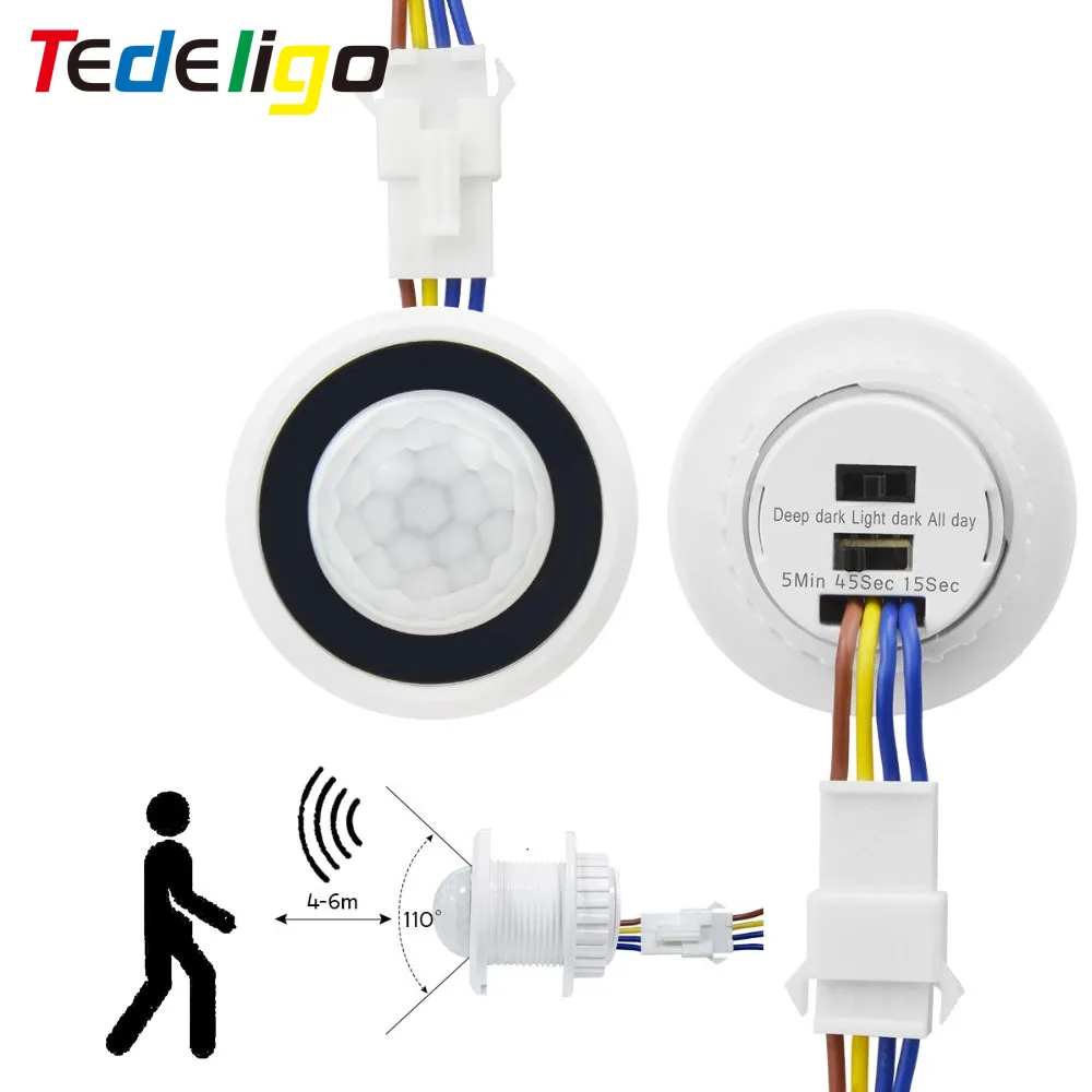 Interruttore sensore di movimento PIR 110V 220V Mini Smart Detector modulo Timer regolabile a infrarossi per automazione domestica luce LED fai da