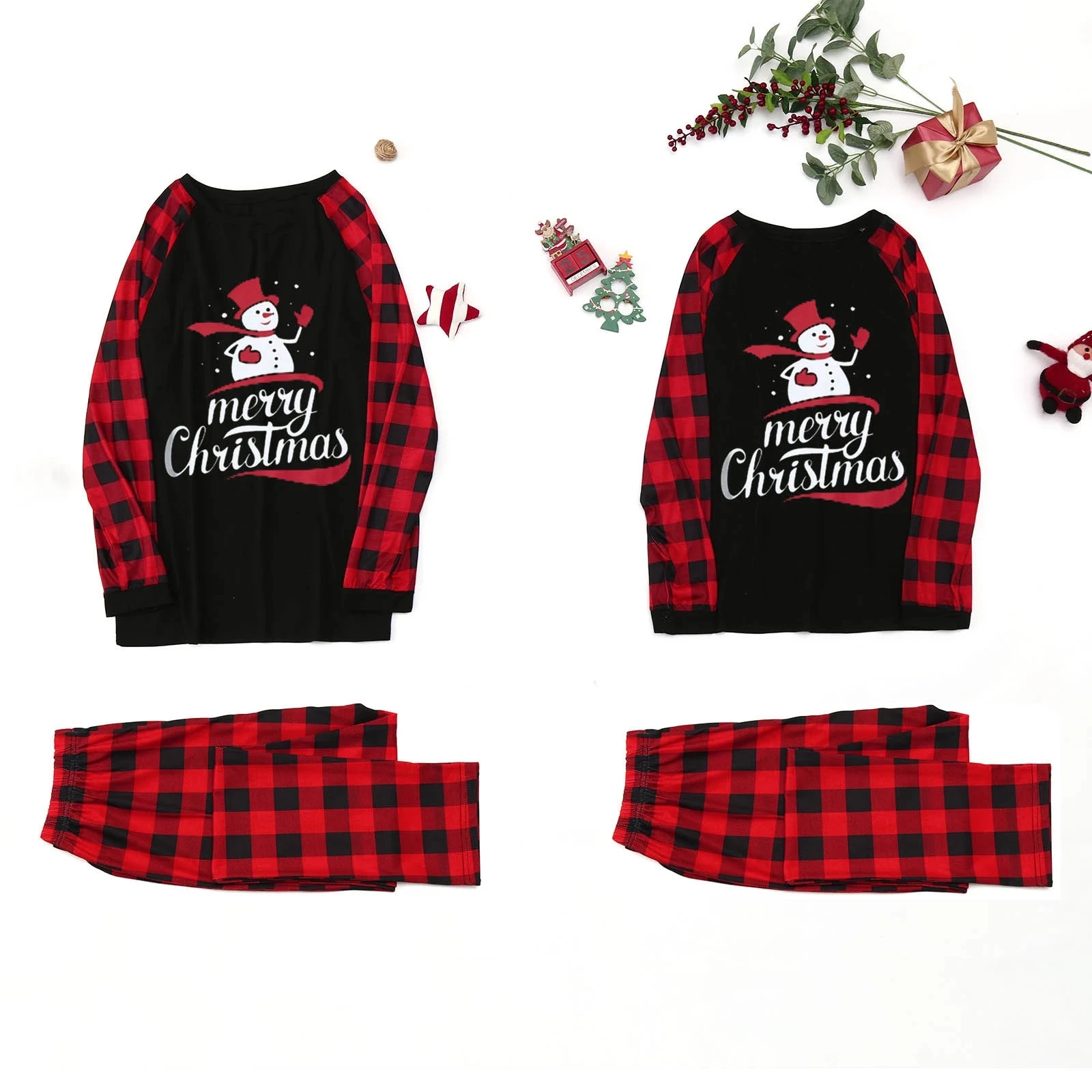 Kupokasi New Merry Christmas Family Matching Pajamas Set Deer Adult Kid Top+Pants Xmas Sleepwear Pj\'s Suit Baby Romper