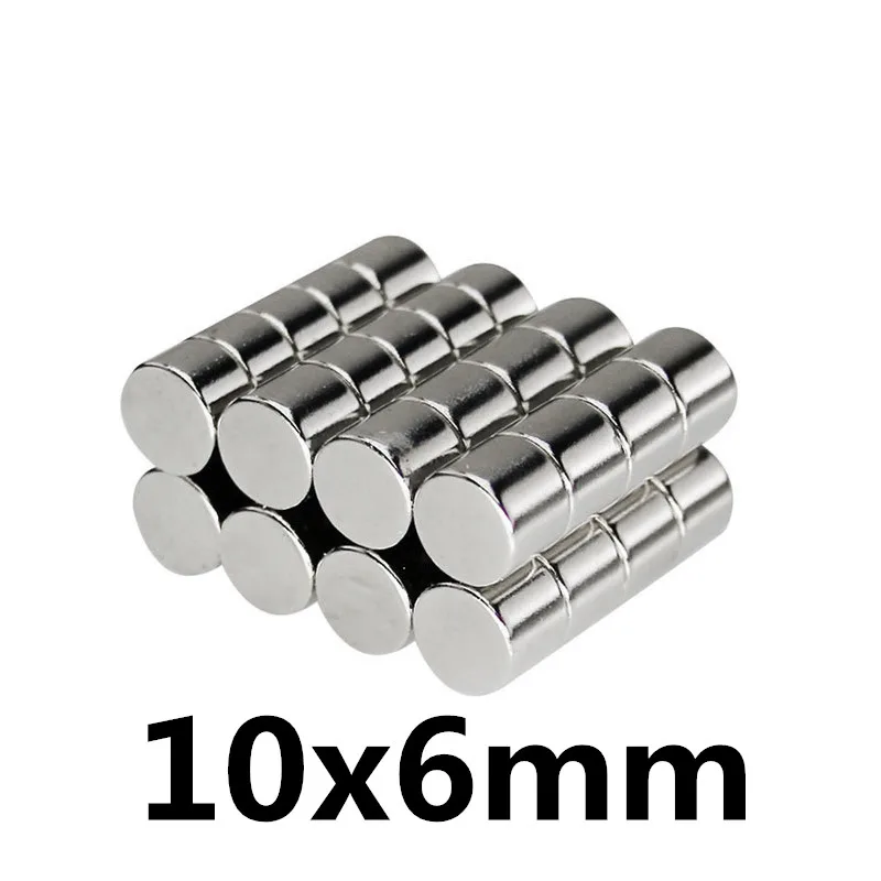 

10/20/50PCS 10X6 mm Round Neodymium Magnets 10mmx6mm N35 Small Magnets Disc 10*6 Strong Cylinder Rare Earth Magnetic 10x6mm 10*6