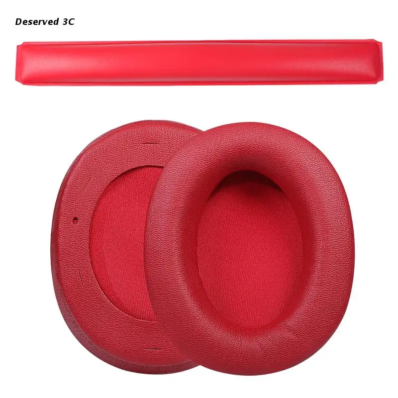 Leather Cushion Earpads Head Beam Compatible for Edifier W800BT plus Headset Earmuffs Memory Foam Covers Headphone Pads