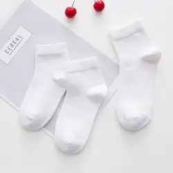 5Pairs/lot  1-10Y Solid White Kids Socks for Boys Girls Cotton Mesh Cute Newborn Boy Toddler Socks Baby Clothes Accessories