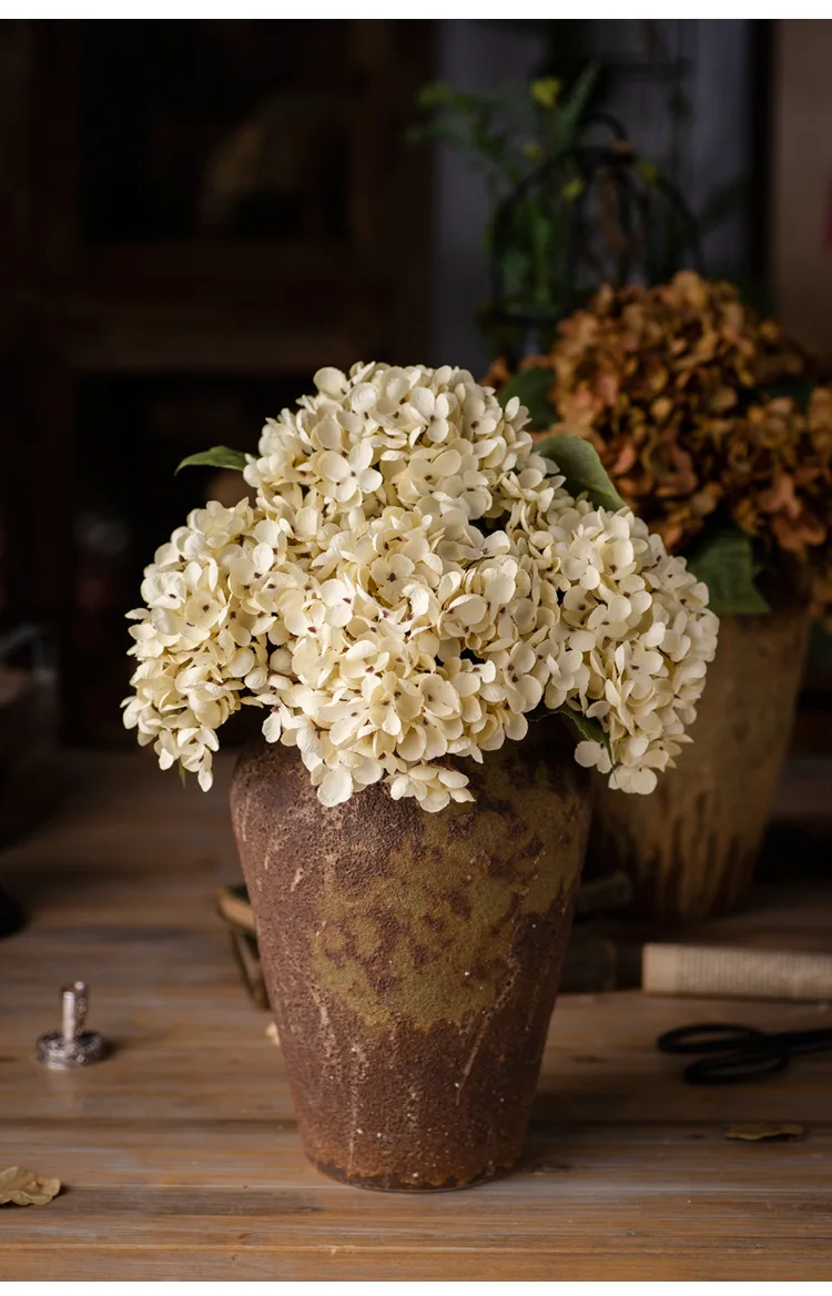 Simulation Flower Retro Hydrangea Wedding Decoration Home Living Room Wall Decoration Photography Props Fake Flowers