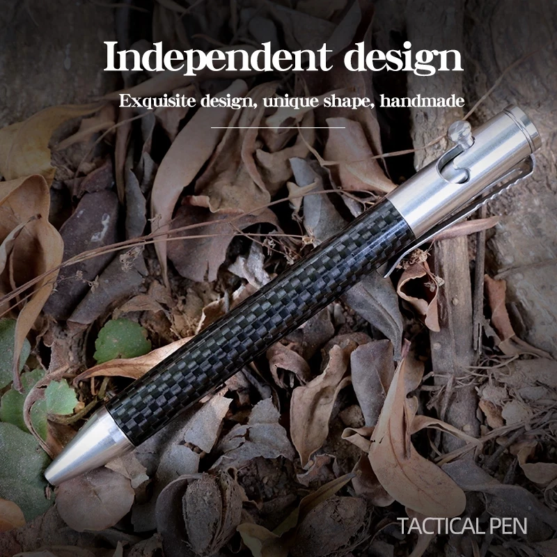 EDC Outdoor Survival Tactical Pen Stainless Steel Carbon Fiber Tungsten Steel Head Self-defense Broken Window Pen