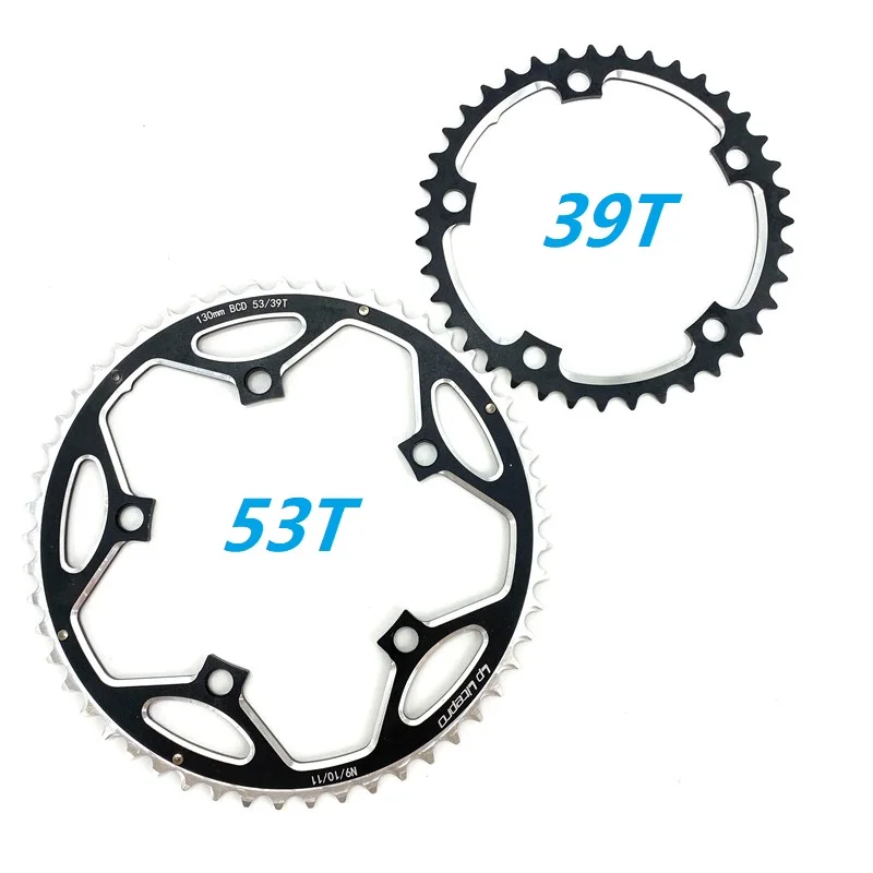 Litepro Double Chainwheel 130 BCD 39T 53T 9-10-11 Speed Road Bicycle Folding Bike Chainring Aluminum Alloy UltraLight