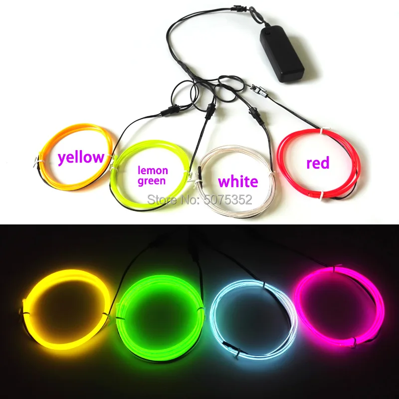 Hot Selling Dance Events Decor 3.2mm EL Wire DIY Glow Rope Tube Cable Costume Decor Flexible LED Strip Neon Light Cable