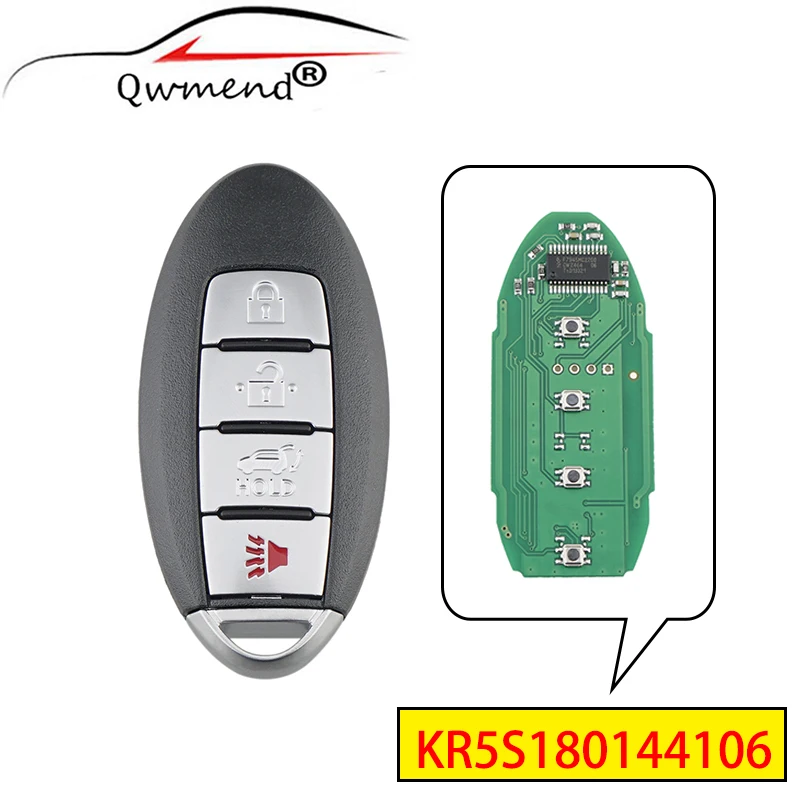 QWMEND KR5S180144106 SUV Model 4 Buttons Car Remote Key for Nissan Rogue 2014-2018 Smart Car Key 7812D-S180106