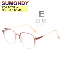 SUMONDY Myopia Glasses Diopter -0.5 to -10 Women Men TR90 Frame Shortsighted Optical Spectacles Chameleon or Anti Blue Ray UF161
