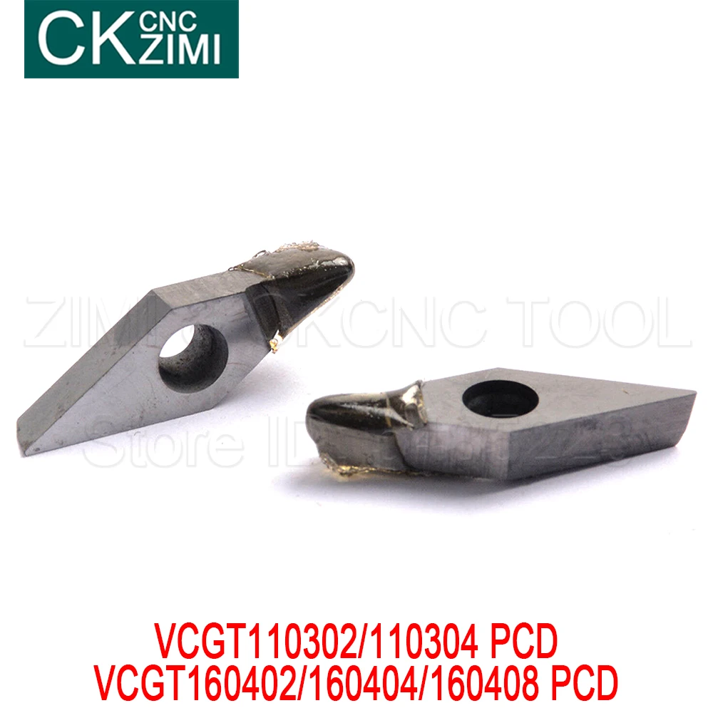 Imagem -03 - Pcd Diamond Insert Turning Ferramentas Cnc Vcgt para Alumínio Cobre Pedra Madeira Vcgt110302 Vcgt110304 Vcgt160402 Vcgt160404 Vcgt160408