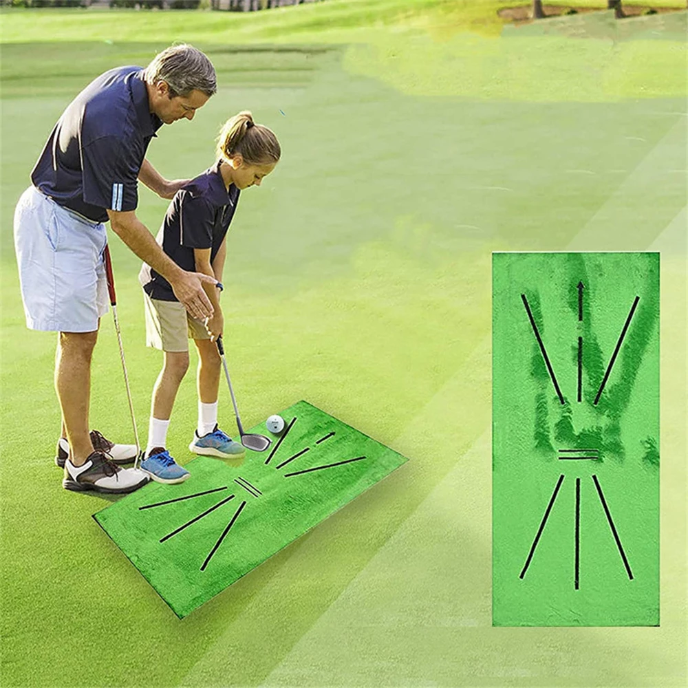 

Golf Swing Mat with Punch Hole and Fixing Nail, Golf Swing Mat, Hitting, Direction Mark, Outdoor Training, 60x30cm, THANKSLEE