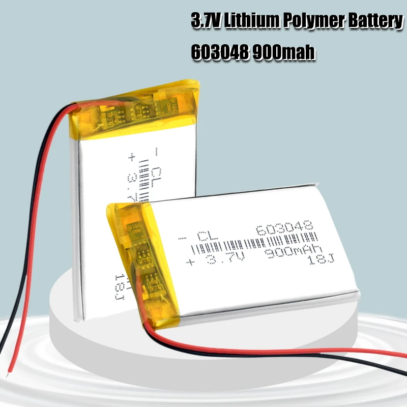 3.7V 900mAh 603048 Rechargeable Battery Lithium Polymer Li-Po li ion cells For LED Light DVD GPS MP3 MP4 MP5 PDA PSP power bank