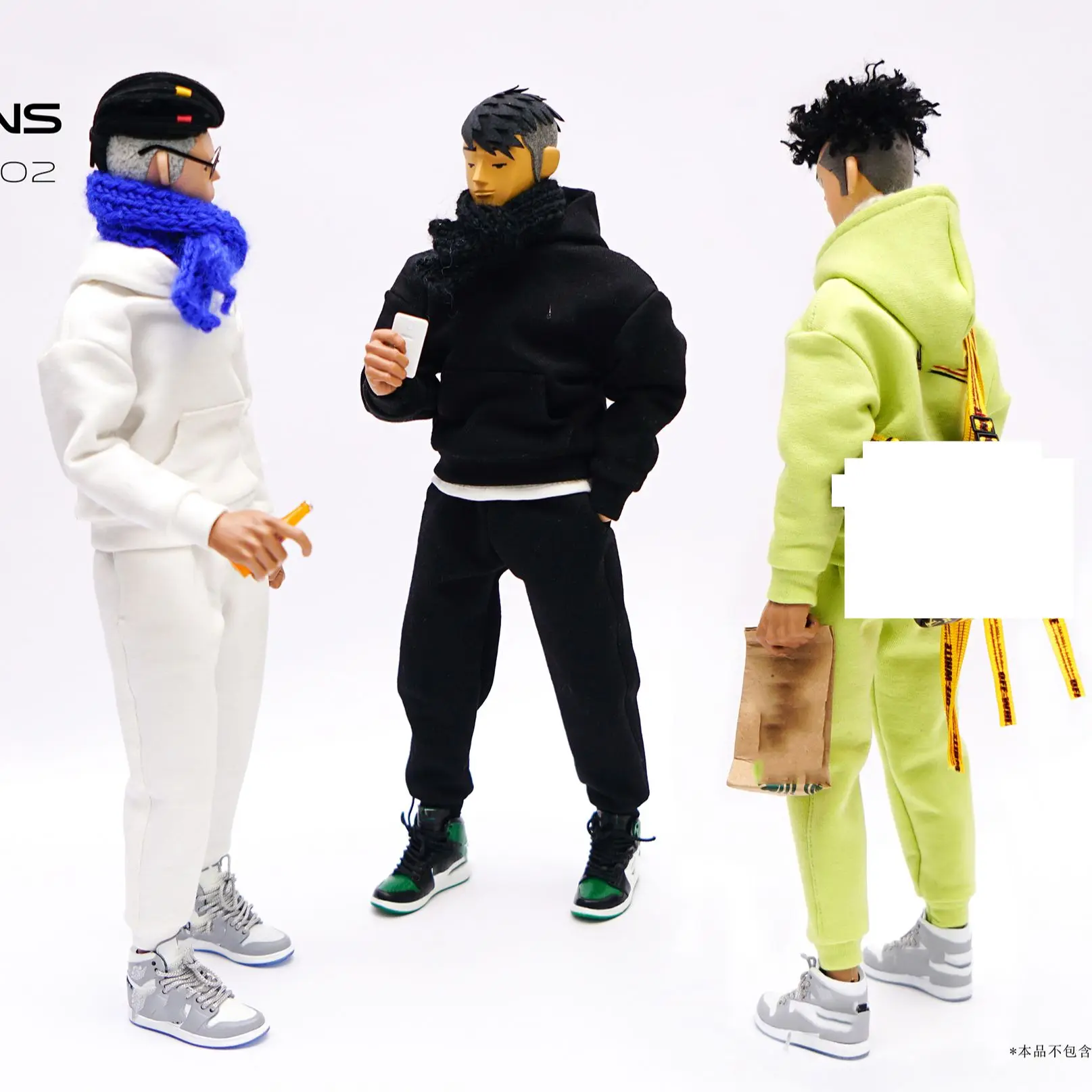 CPOP CREW CPC001 1/6 Scale Trendy Sportswear Hoodie Shoes Set Clothing Model Fit 12'' Male Soldier TH Action Figure Body Dolls