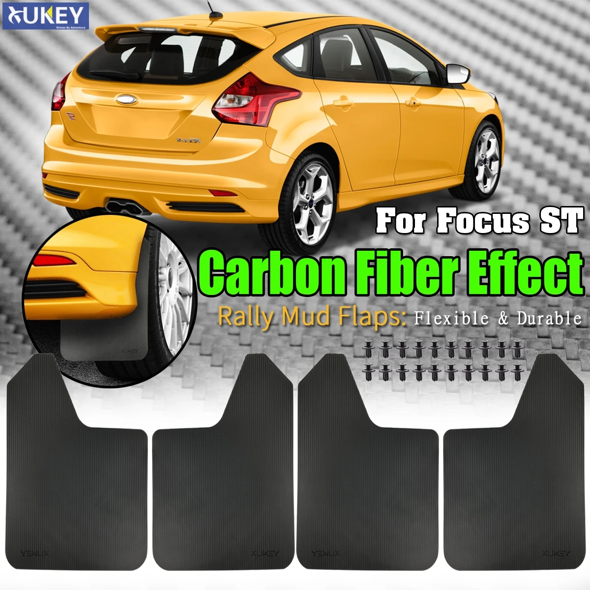 4x Mudflaps Mud Flaps Splash Guards Mudguard For Ford Focus ST RS SE ST170 ST225 ST250 ST300 RS500 Mk MK2 MK3 Mk3.5 MK4 2 3 4