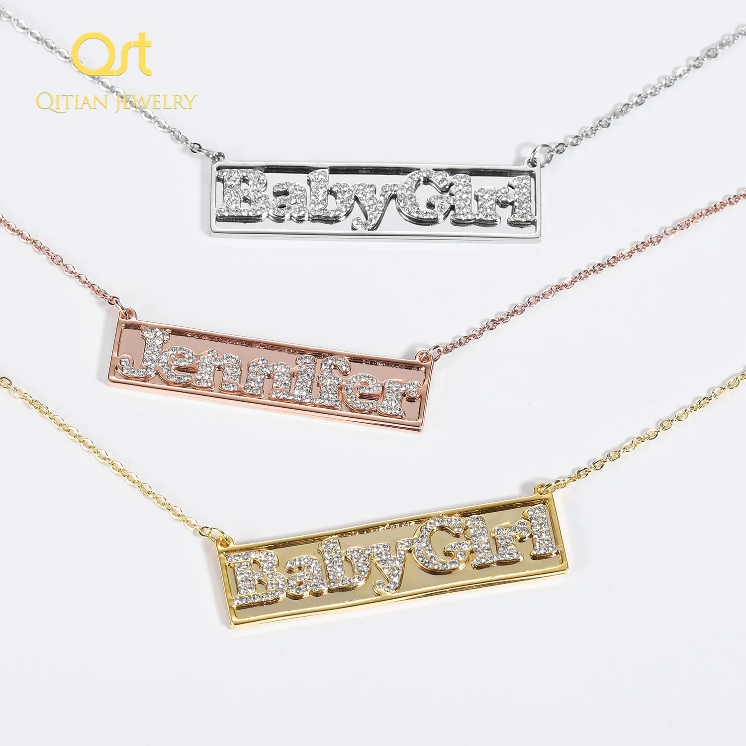 

Personalized Name Necklace & Pendants/ bling jewelry iced out Initial Custom bling Choker Fashion 3D effect Best Gifts for women