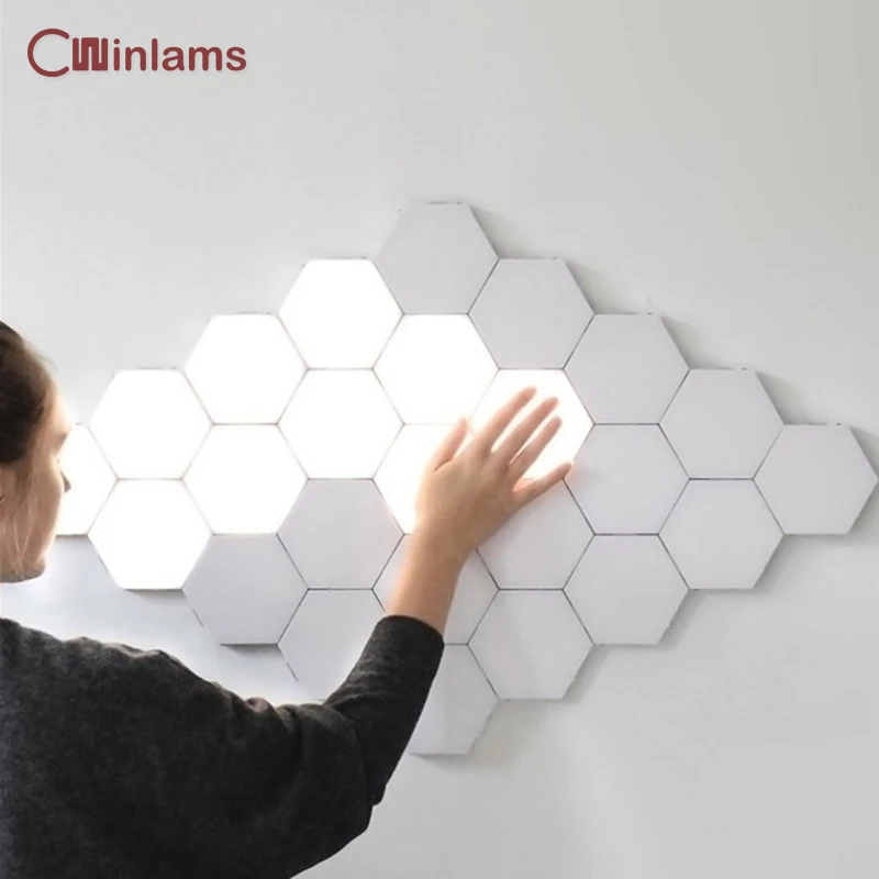 

Touch-sensing quantum wall lamp Assembling hexagonal combination honeycomb wall sconce Led magnetic creative decorative lamp