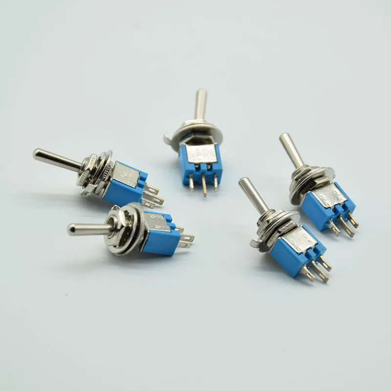 10pcs/5pcs shook  head 3 pins 2position micro rocker switch gear SMTS 102  6A125V AC toggle switch