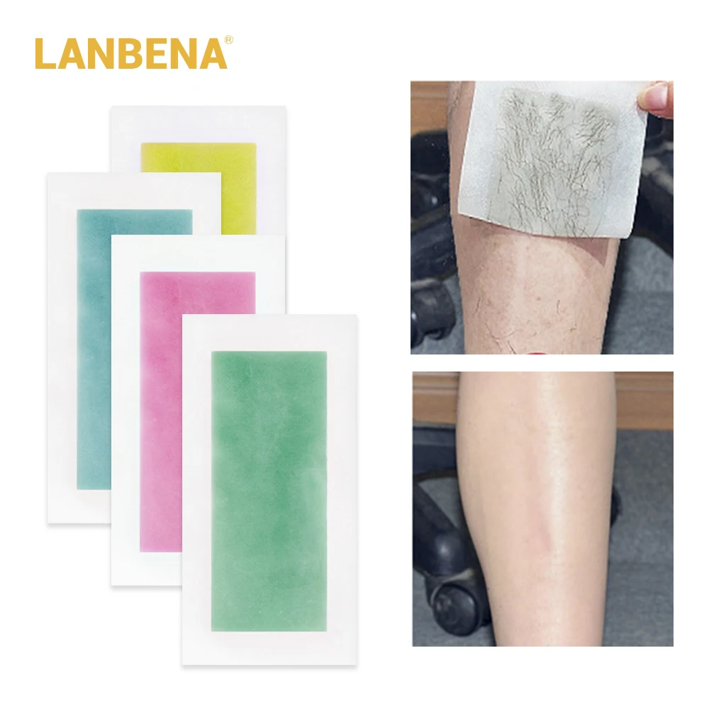 LABENA 10 Pairs Hair Removal Wax Strips Papers Hair Peeling Deep Bikini LANBENA All for Shugaring Sugar Paste Depilation LAMBENA