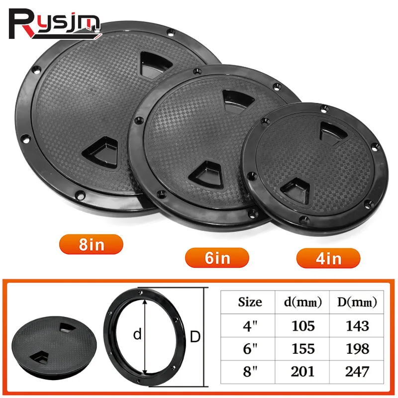 8 Cal 6 Cal 4 Cal dostęp klapa okrągła inspekcja pokrywa luku antypoślizgowa morska śruba Out Twist Out płyta pokładowa Hatch czarny/biały