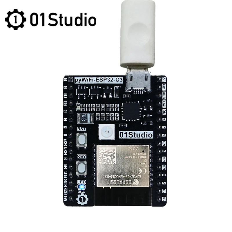 01Studio pyWiFi- ESP32-C3 Development Demo Embedded Board MicroPython IOT WiFi Programming Develop Wireless 01Studio pyWiFi- ES