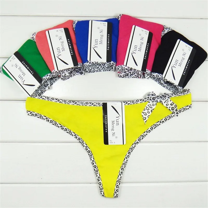 Hot Selling 1pc/lot Women\'s Cotton Panties Girl Briefs Sexy Thong Low-waist Ladies Underwear T Passion 87271