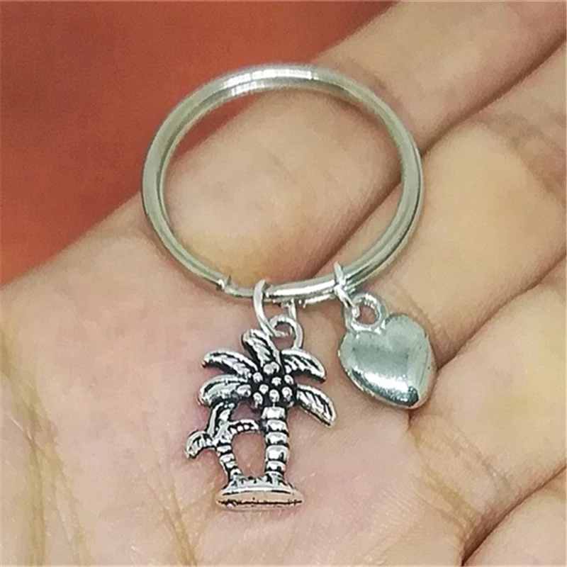 Coconut Palm Tree Key Ring/ Keychain / Zipper Pull - Vacation Gift - Plant Lover Gift Women Bags Keychain