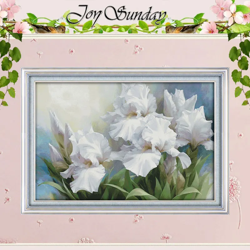 

Iris Flower Patterns Counted Cross Stitch Set DIY 11CT 14CT 16CT Stamped DMC Cross-stitch Kit Embroidery Needlework Home Decor