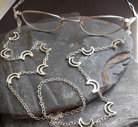 Gothic Glasses Chain Skulls Glasses Chain Black Beaded Glasses Chain Spectacles Chain Glasses Holder