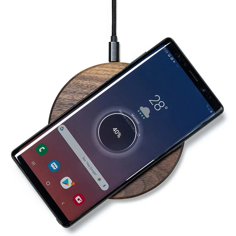 Walnut Wood Qi Wireless Charger Pad for Blackview BV5100 BV9500 BV9800 BV9900 BV6800 BV9600 BL6000 Pro BV9900E