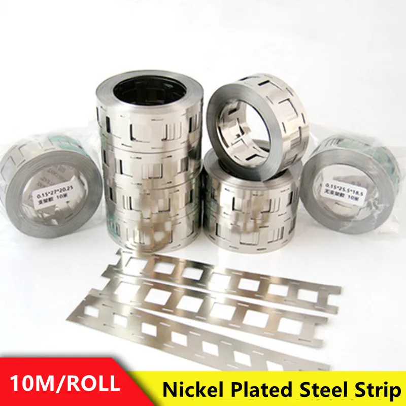 1 Roll10M  Nickel Strip 2P 0.15*27mm Nickel Plated Steel Strip For 18650 Lithium Battery Pack Welding  Tape Nickel Belt