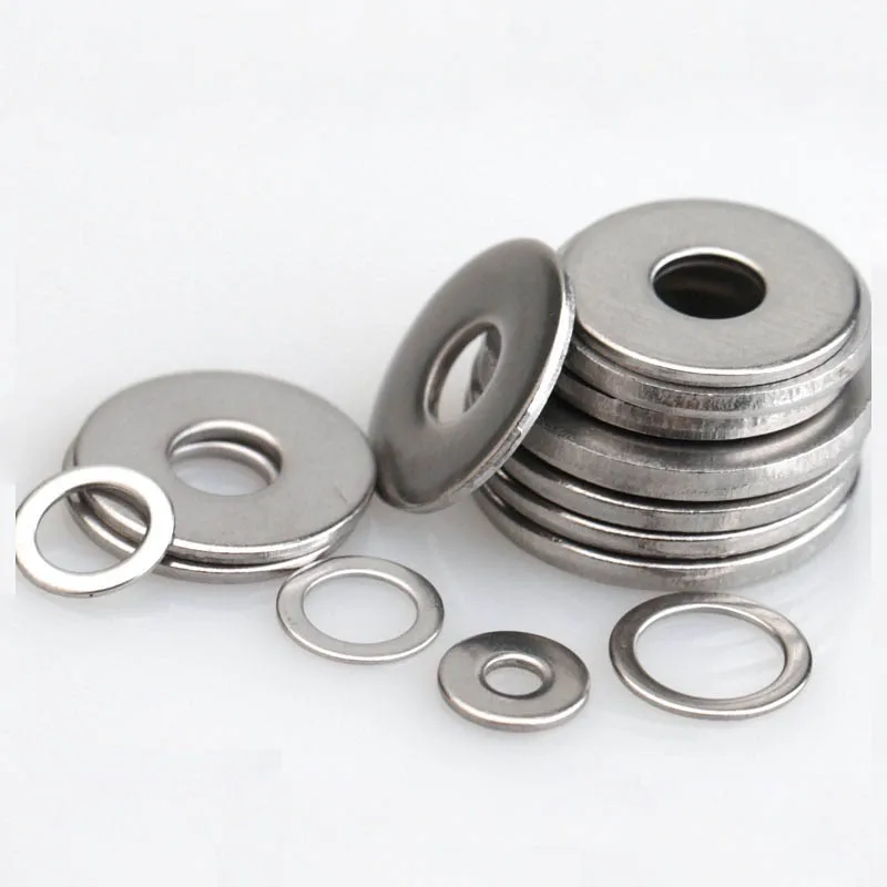 

100Pcs 304 stainless steel Washer Gasket Nut and Bolt Set Flat Ring Seal enlarged thickened metal washer M8 M10 M12 M14