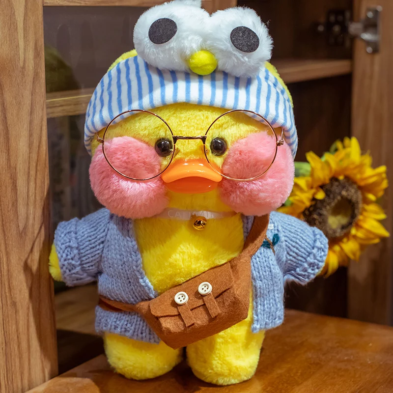 Whosale 30cm Cute LaLafanfan Cafe Duck Plush Toy Stuffed Soft Kawaii Duck Doll Animal Pillow Birthday Gift for Kids Children 4