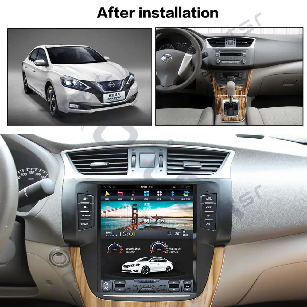 

64G Android9 Tesla style Car GPS Navi BT multimedia For NISSAN Sylphy 2012-2016 auto stereo radio tape recorder No DVD head unit