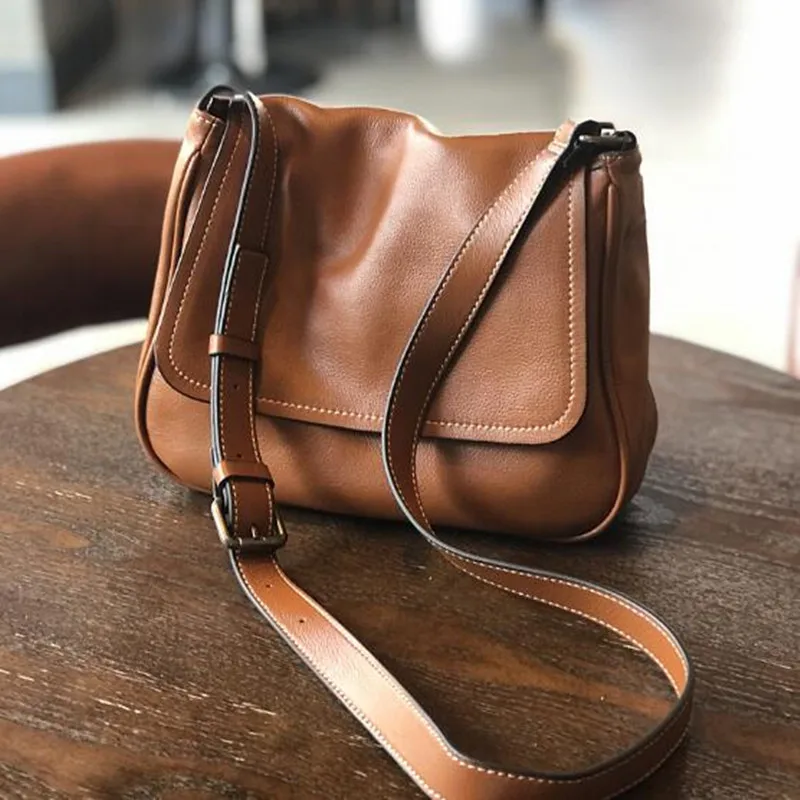 Cowhide bucket bag lady Casual Tote Female Crossbody Messenger  2024 new bag Fashion Women messenger 100% Genuine Leather