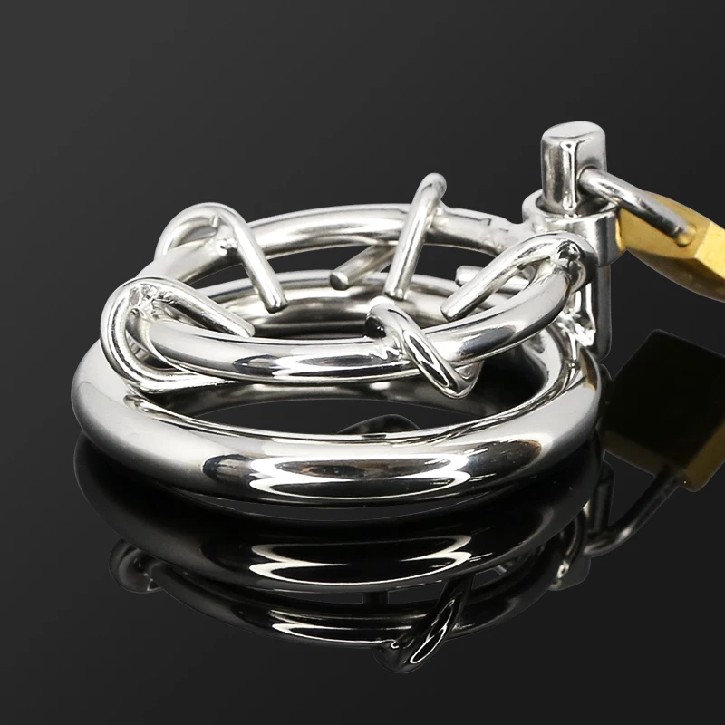 Stainless Steel Thorns Spike Chastity Cage Cock Cage Lock Ring Penis Prison Delay Ejaculation BDSM Sex Toys For Men C018/C018A