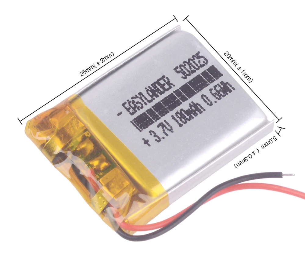 502025 3.7V 180mAh Rechargeable Lithium Li-ion Polymer Battery 052025 FOR MP3 DVR GPS MP4