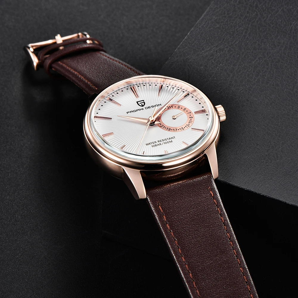 PAGANI DESIGN automatic Quartz watch Luxury Casual Fashion Leather 100M Waterproof Watch for men VH65 reloj hombre PD1654