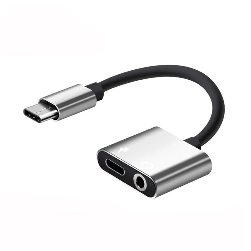 2 w 1 typ C do 3.5mm Jack słuchawki konwerter ładowania USB C type-c Audio ładowania Splitter Adapter dla Xiaomi Huawei Mate 20