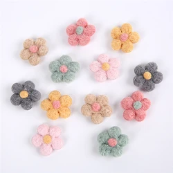 10Pcs Woolen Petals For Clothing Sewing Supplies DIY Children Hair Clip Accessories Home Decor Wedding Patches Handmade Crafts