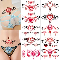 10pc/Lot Tattoo Stickers Sexy Female Red Heart Pattern Fake Tattoo on Waist Body Art Waterproof Durable Temporary Tattoo Sticker