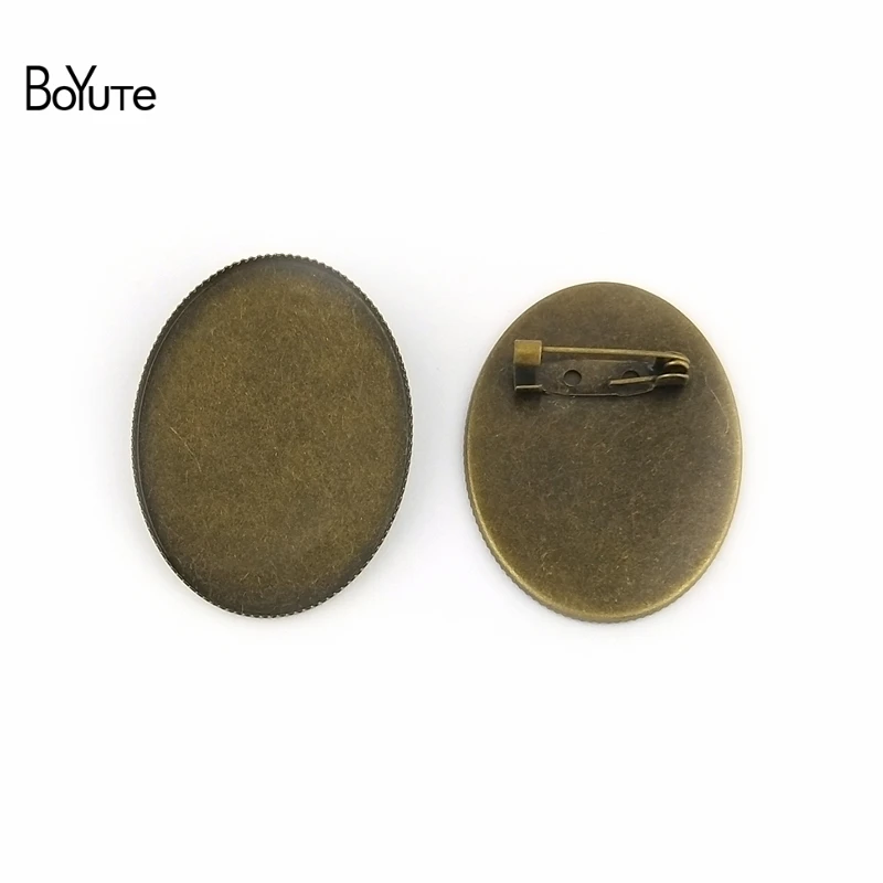 BoYuTe (10 Pieces/Lot) Oval 30*40MM Cabochon Base Blank Tray Settings Oval Antique Bronze Plated Vintage Brooch Blanks