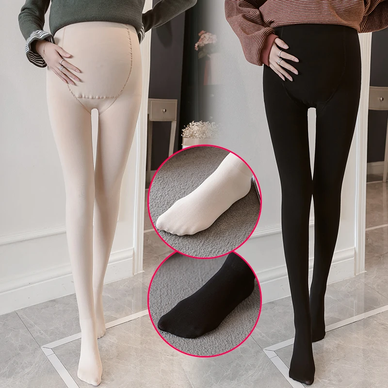 

8090 320D Thin Velvet Maternity Tights Autumn Fashion Elastic Waist Belly Pantyhose Clothes for Pregnant Women Pregnancy Bottoms