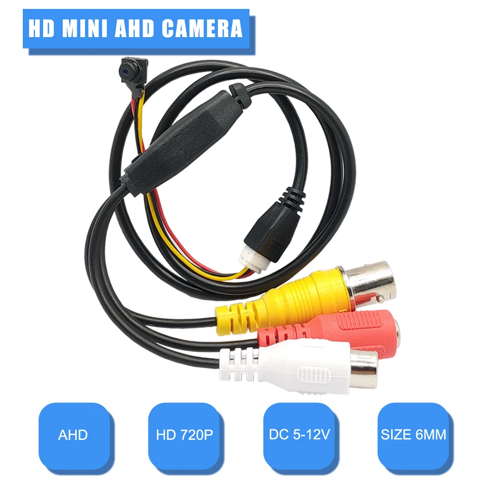 HD 720P AHD Mini Camera Super Miniest Size 6*6mm 1.0MP Indoor Small CCTV Security Surveillance Video Cameras For AHD DVR System