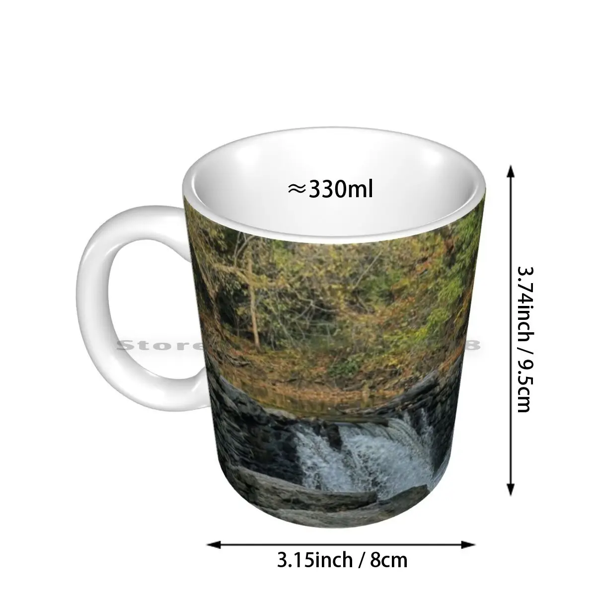 Contemplation Ceramic Mugs Coffee Cups Milk Tea Mug Falls River Park Fall Autumn Scenic Beautiful Landscape Autumn Landscape