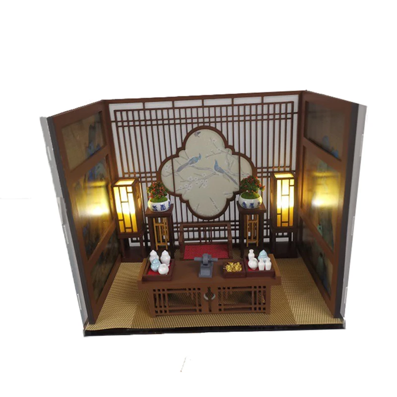 

DIY Wooden Dollhouse Miniature with Furniture Kit Mountain Villa Model Doll Houses Difficult Assemble Toy for Adult Gift Casa