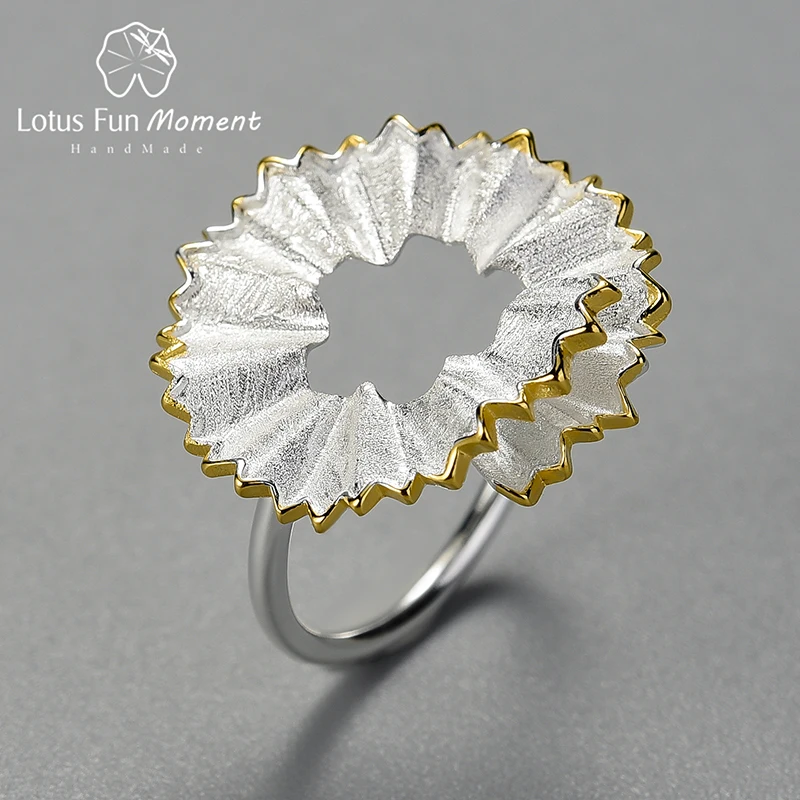 

Lotus Fun Moment 925 Sterling Silver Unusual Minimalism Pencil Shavings Design Rings for Women 18K Gold Jewelry Gift Female