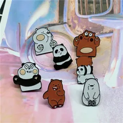 2020 new Cartoon Panda Polar Bear Enamel Pin Badge On Backpack Cute Brooch Pins For Clothes Broche For Women Girl Schoolbag