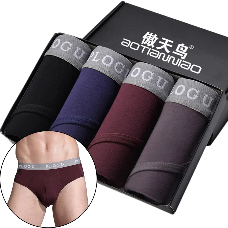 

4Pcs Big Size Sexy Briefs Mens Underwear Underpants Male Large Knickers Homme Undershorts Modal Undies L XL XXL 3XL 4XL 5XL