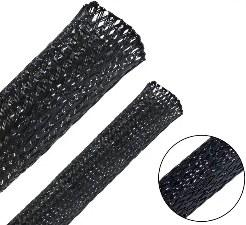 Dropship 1/5/10/50/M Black Insulated Braid Sleeving 4/6/8/10/12/14/20/25mm Tight PET Wire Cable Gland Protection Cable Sleeve - Image 3
