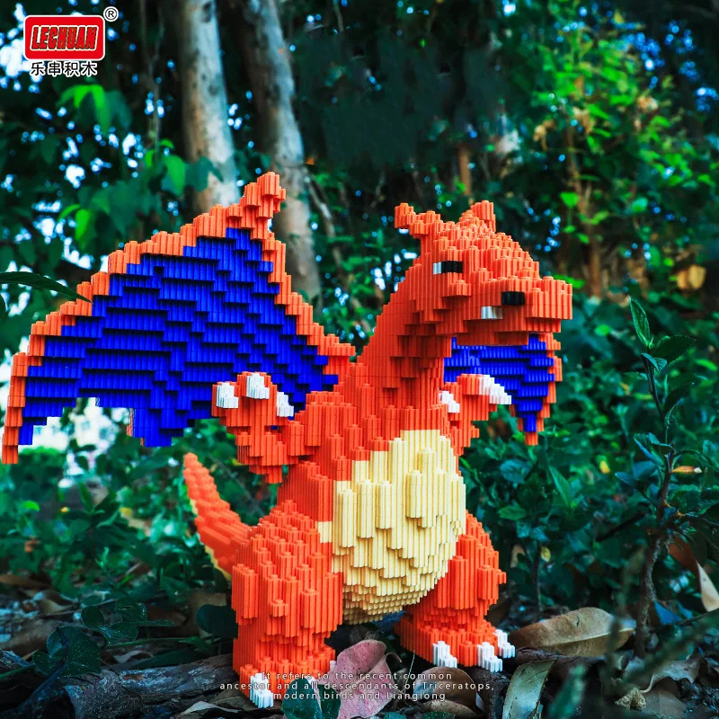 Pokemon klocki Pikachu Charizard Charmander duży Model 3D połączenie montowane diament Mirco cegły figurka zabawka dla dzieci